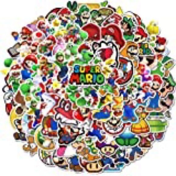 LOT of 100 Random Vinyl Super Mario Stickers - Picture 8 of 9